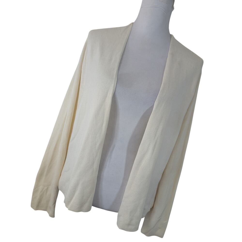J. JILL! VANILLA CREAM COTTON & RAYON, DRAPEY OPEN CARDIGAN SWEATER! SIZE XL